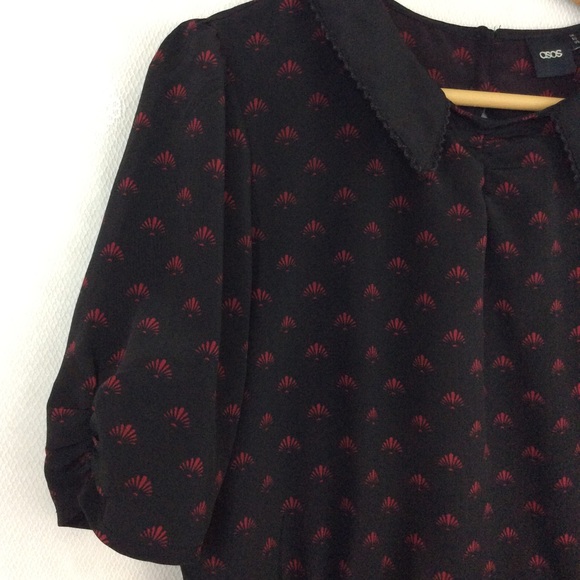 ASOS Black Red Fans Open Back Romper 10 - Picture 6 of 13